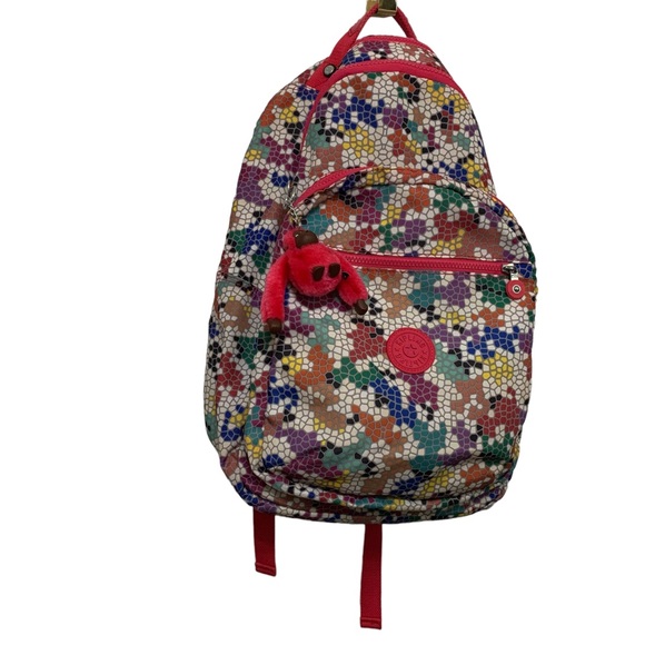 Kipling Laptop Computer Backpack Challenger Mosaic Pattern Pink Gorilla & Trim main image 13